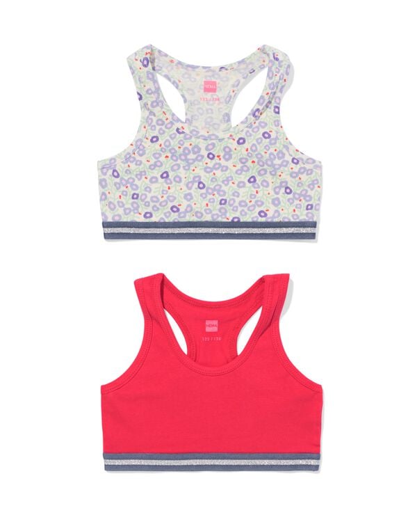 crop-top enfant fleur - lot de 2 rose - 19380270PINK - HEMA