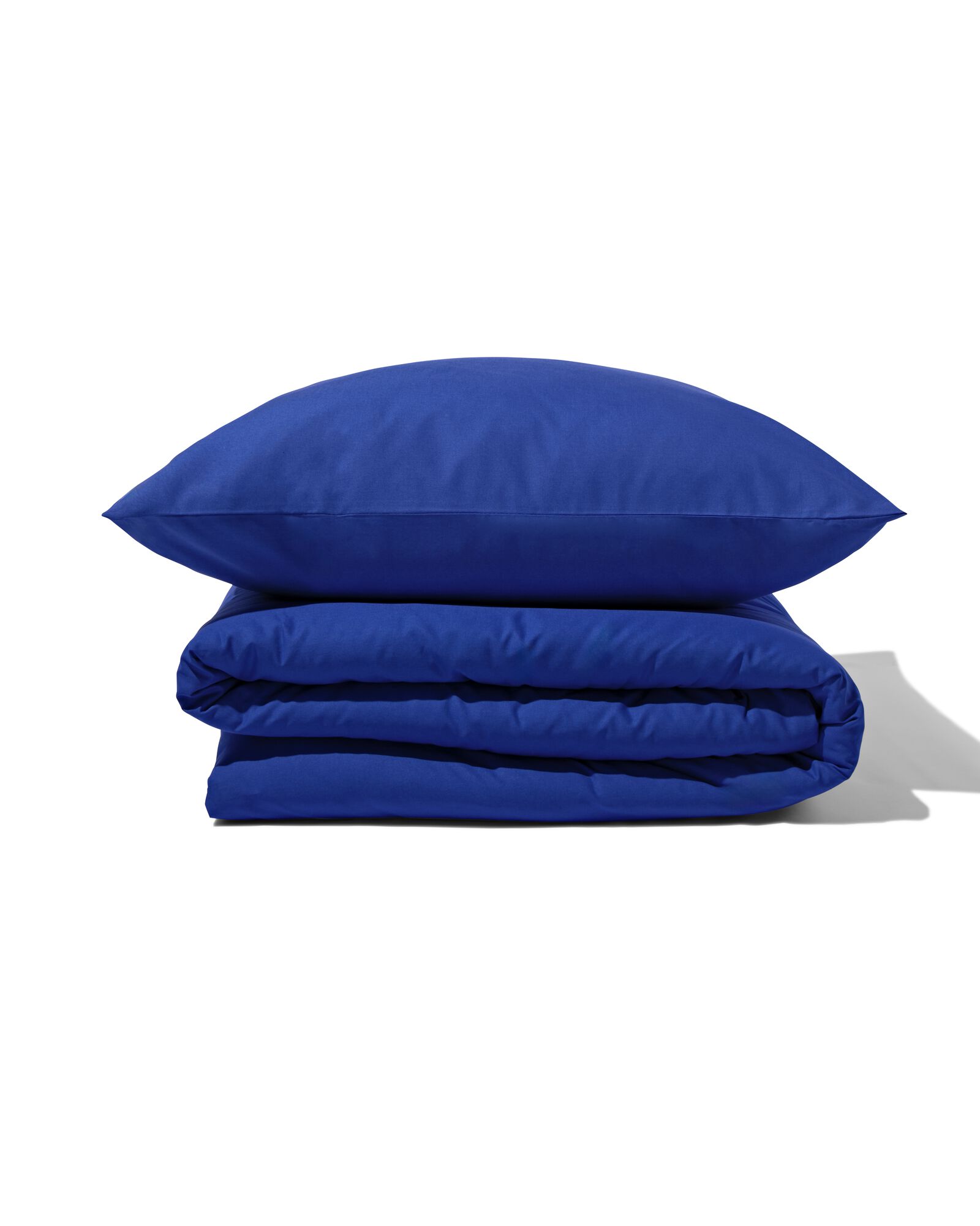 housse de couette 140x200/220cm en coton doux bleu cobalt - 5750061 - HEMA