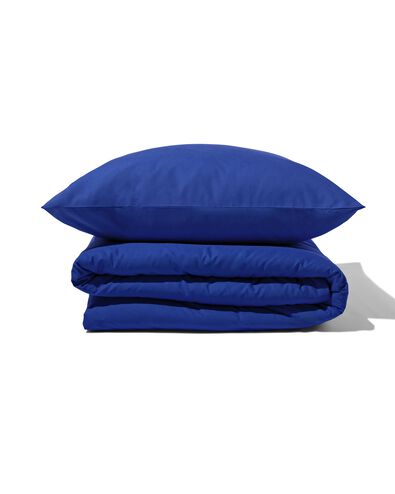 housse de couette 140x200/220cm en coton doux bleu cobalt - 5750061 - HEMA