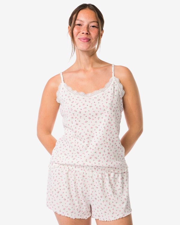 pyjama court femme c&ocirc;tel&eacute; fleurs multi multi - 23401580MULTI - HEMA