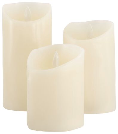 3 bougies LED en cire &Oslash;7.5 blanc - 25590090 - HEMA