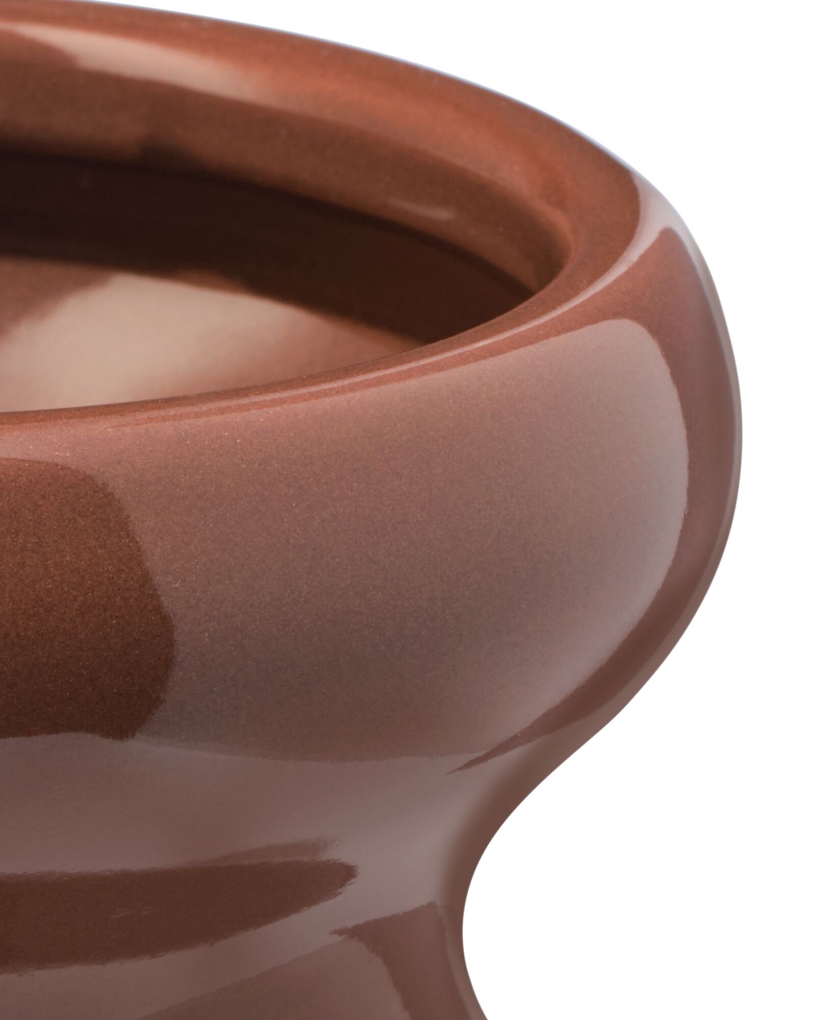 pot de fleur ⌀13x9cm c&eacute;ramique blob marron - 13326028 - HEMA