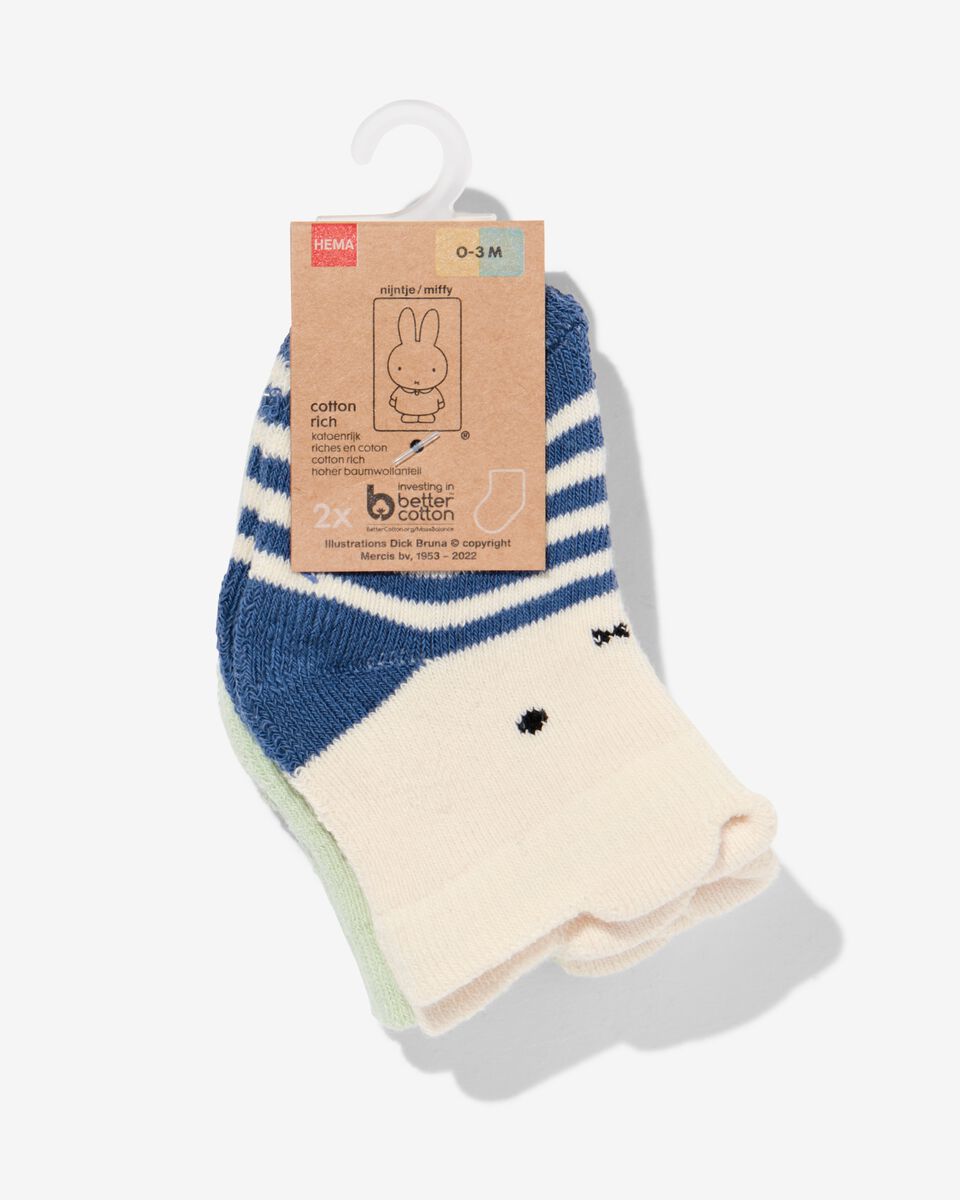 Nijntje baby sokken - 2 paar beige 3-6 m - 4760012 - HEMA