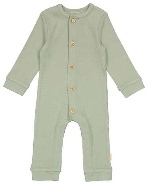 Newborn-Jumpsuit, gerippt, mit Bambus, elastisch grün grün - 1000026306 - HEMA