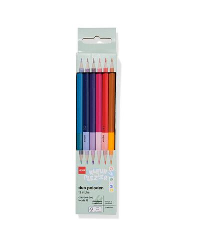crayons duo - lot de 12 - 15900209 - HEMA