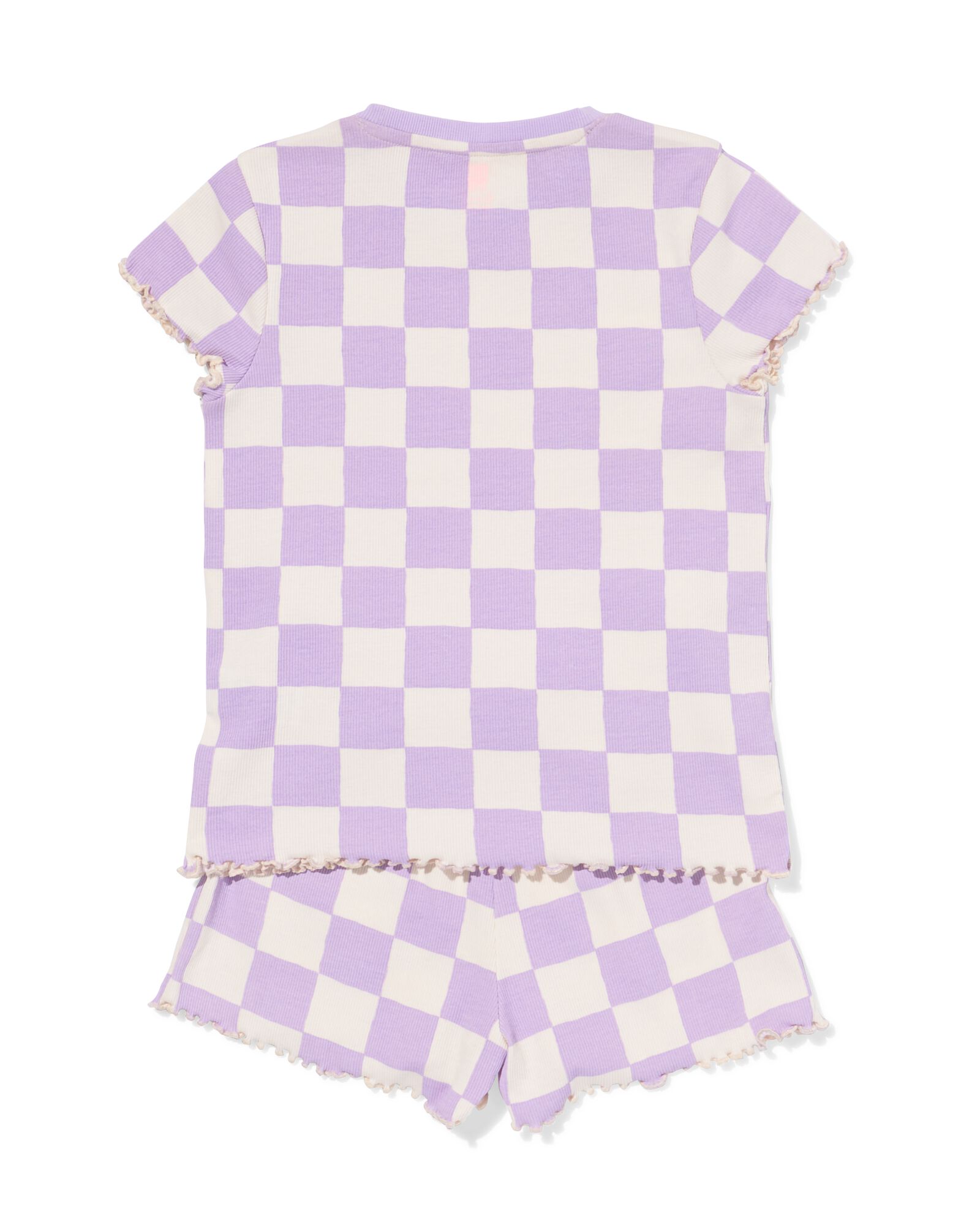 pyjacourt enfant c&ocirc;tel&eacute; carreaux violet - 23030680PURPLE - HEMA
