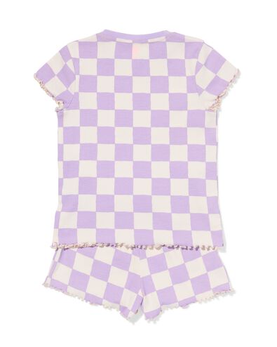 pyjacourt enfant c&ocirc;tel&eacute; carreaux violet - 23030680PURPLE - HEMA