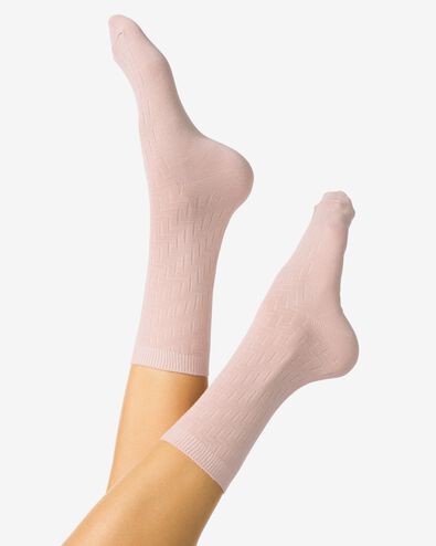 chaussettes structur&eacute;es pour femmes  vieux rose vieux rose - 4280645OLDPINK - HEMA