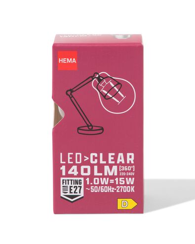 LED-Kugel, klar, E27, 1,0 W, 140 lm - 20000048 - HEMA