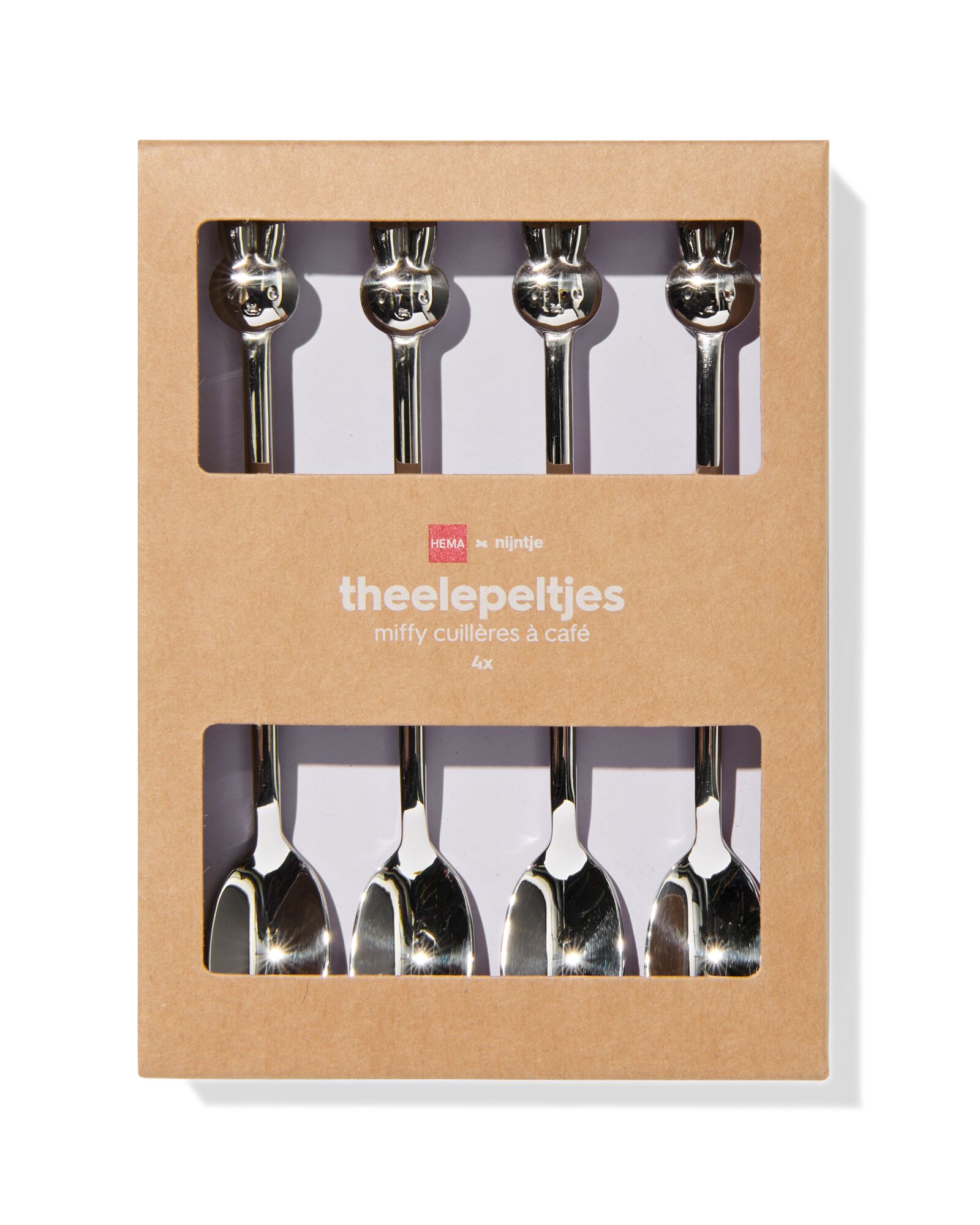 4&nbsp;cuill&egrave;res &agrave; th&eacute; en inox Miffy - 60410093 - HEMA