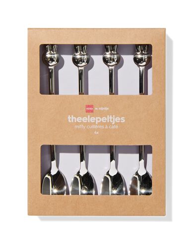 4&nbsp;cuill&egrave;res &agrave; th&eacute; en inox Miffy - 60410093 - HEMA