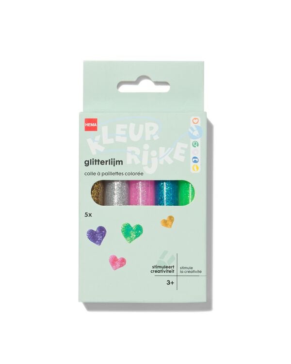 5&nbsp;tubes de colle &agrave; paillettes - 15900105 - HEMA