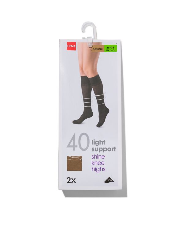 lot de 2 paires de mi-bas gainants beige beige - 4042170BEIGE - HEMA