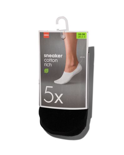 sneakersokken 5 paar zwart zwart - 1000023750 - HEMA