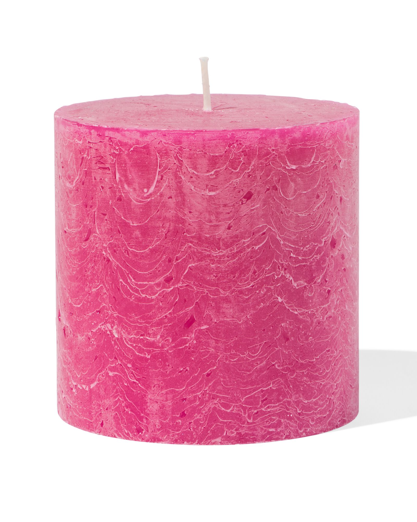 bougie rustique 10 x 10 rose vif rose 10 x 10 - 13503044 - HEMA