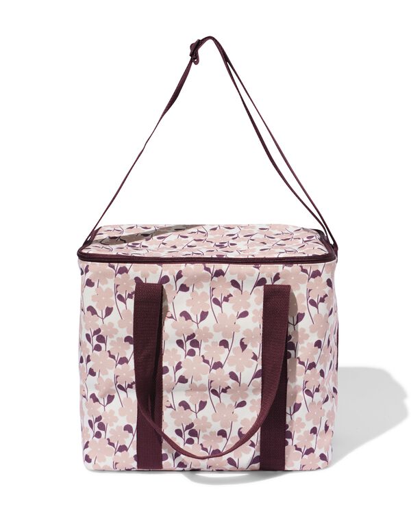 koeltas 25x36x10cm linnen bloemenprint roze - 41800173 - HEMA