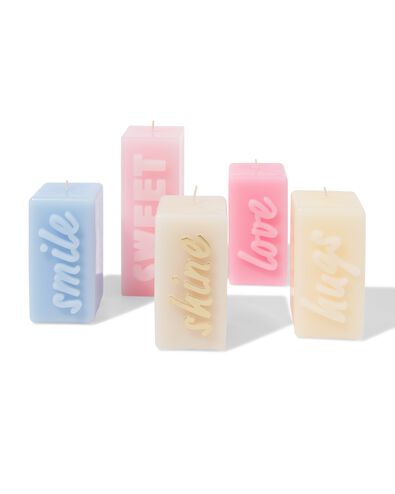 kaars 12.5cm 'hugs' lichtgeel - 61100297 - HEMA