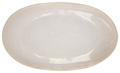 Schale Porto, oval, reaktive Glasur, weiß, 30 cm - 9602385 - HEMA