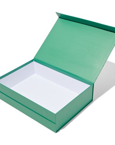 boîte de rangement décorative avec couvercle 21x30.8x8 vert - 13323034 - HEMA