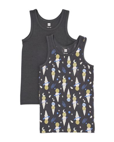 kinderhemden ijsjes - 2 stuks antraciet antraciet - 19205560ANTHRACITE - HEMA