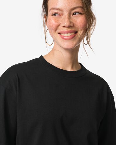 Damen-T-Shirt Do, Relaxed Fit  schwarz schwarz - 36304310BLACK - HEMA