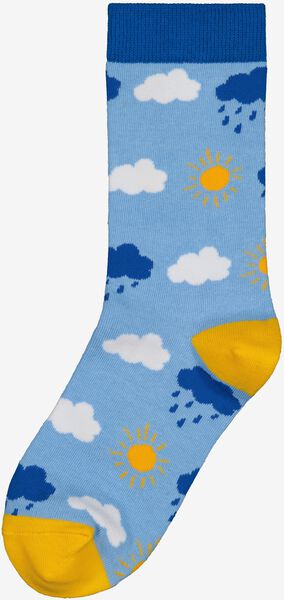 sokken met katoen keep shining lichtblauw 35/38 - 4103471 - HEMA