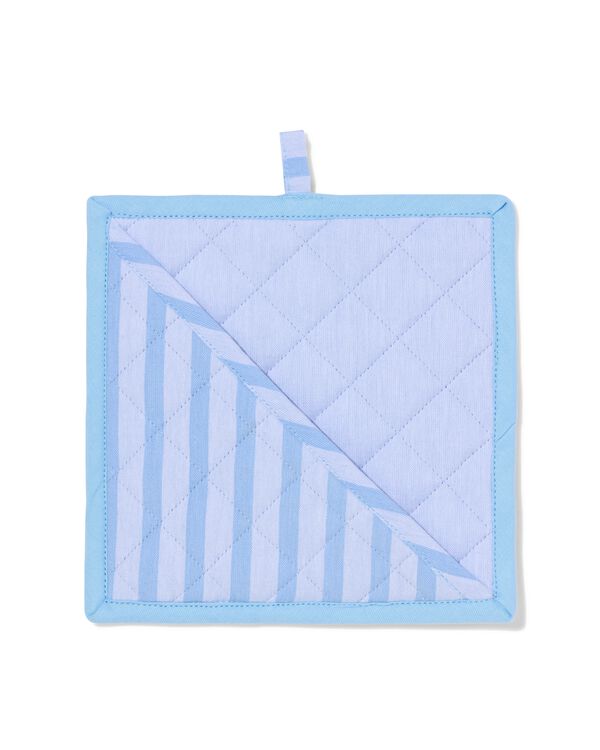 pannenlap 21x21cm katoen strepen blauw - 5460001 - HEMA