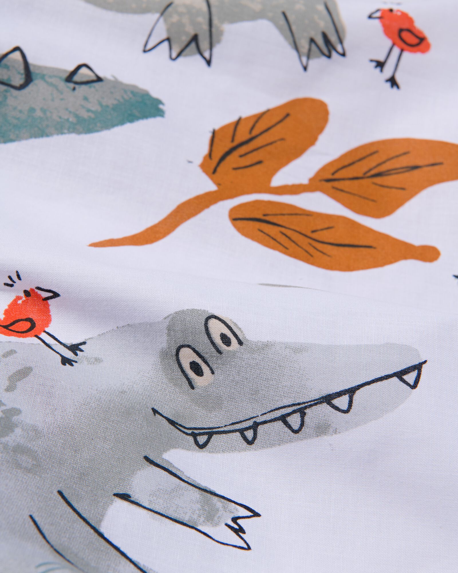 housse de couette enfant 140x200 coton doux crocodiles - 5730206 - HEMA