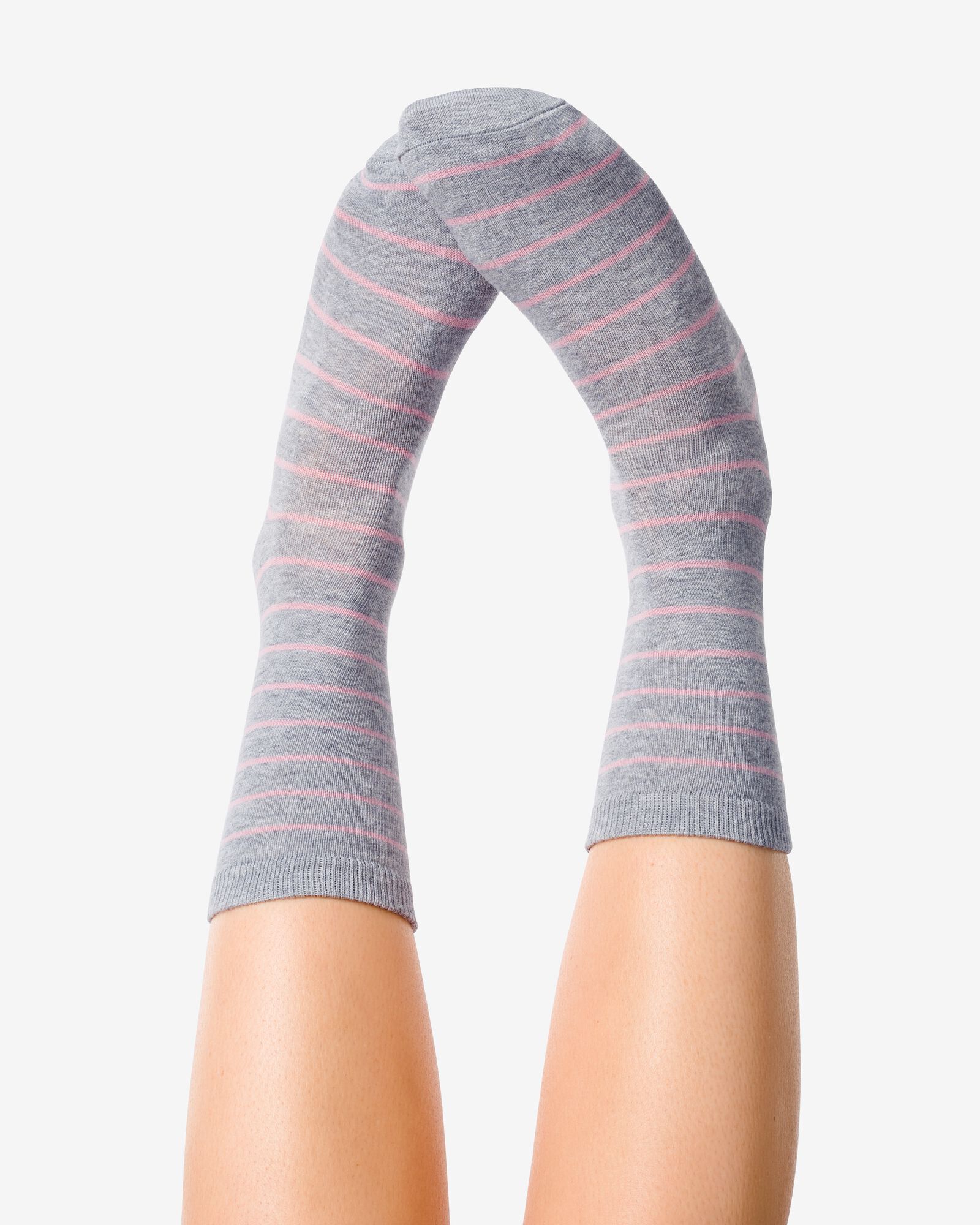 5 paires de chaussettes femme avec coton gris chiné gris chiné - 4270420GREYMELANGE - HEMA
