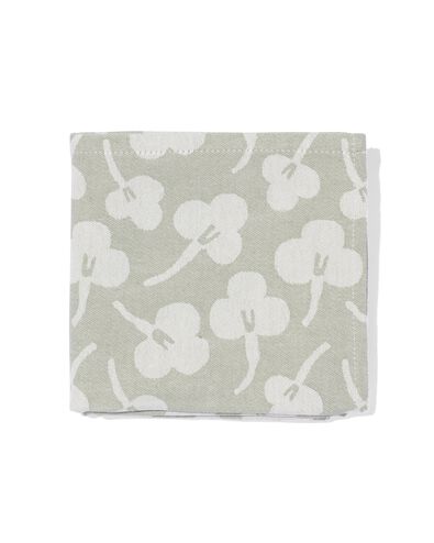 torchon 65x65 coton gris-vert violettes - 5420076 - HEMA