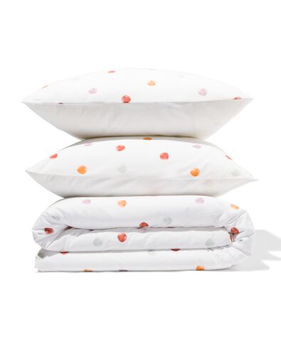 housse de couette en coton doux 200x200/220 pois blanc - 5790244 - HEMA