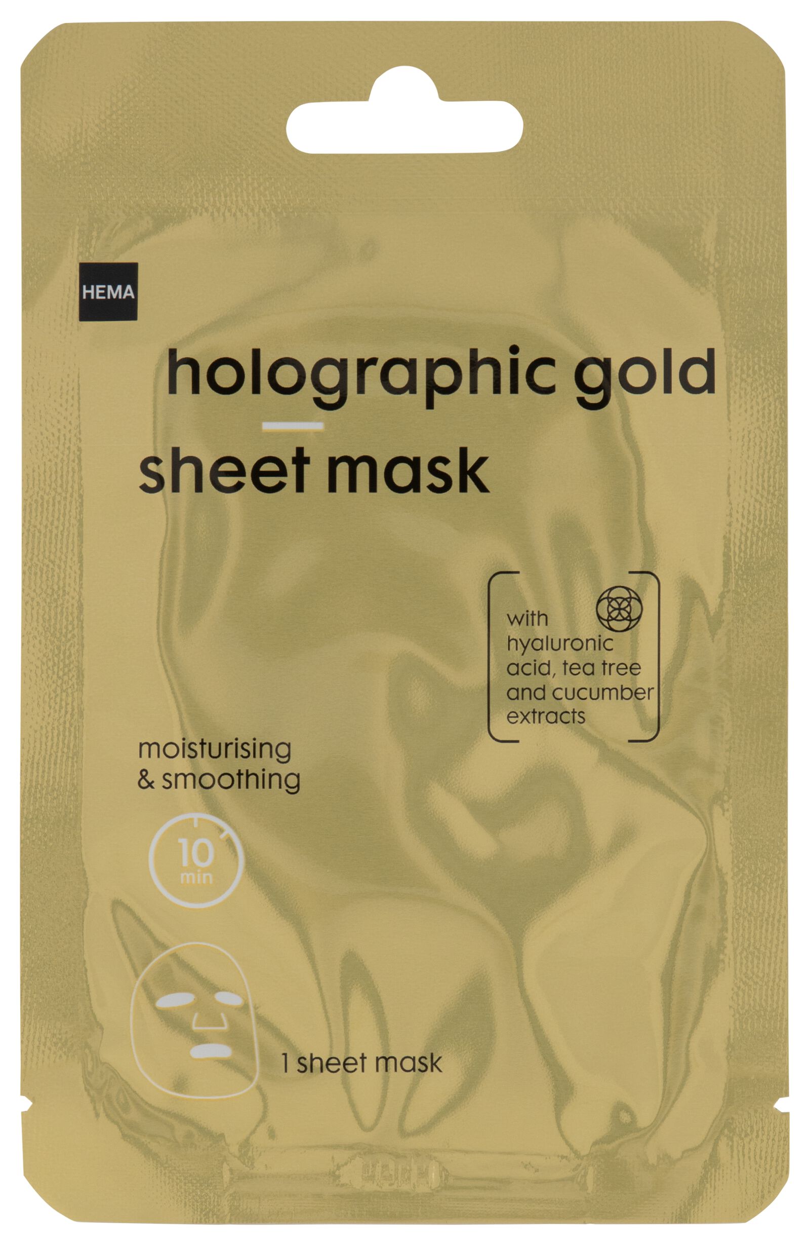 goudkleurig holografisch gezichtsmasker - 17800031 - HEMA