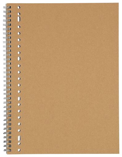 carnet &agrave; spirale - A4 - quadrill&eacute; 10x10mm kraft - 14102926 - HEMA