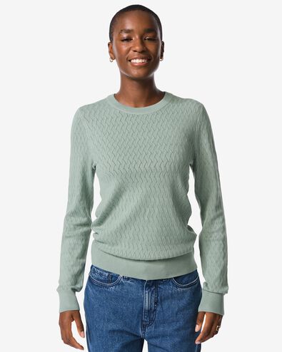 pull femme structur&eacute; Louisa vert clair - 36202930LIGHTGREEN - HEMA