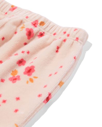 Pantalon nouveau-n&eacute; en velours fleurs rose p&acirc;le - 33435420LIGHTPINK - HEMA