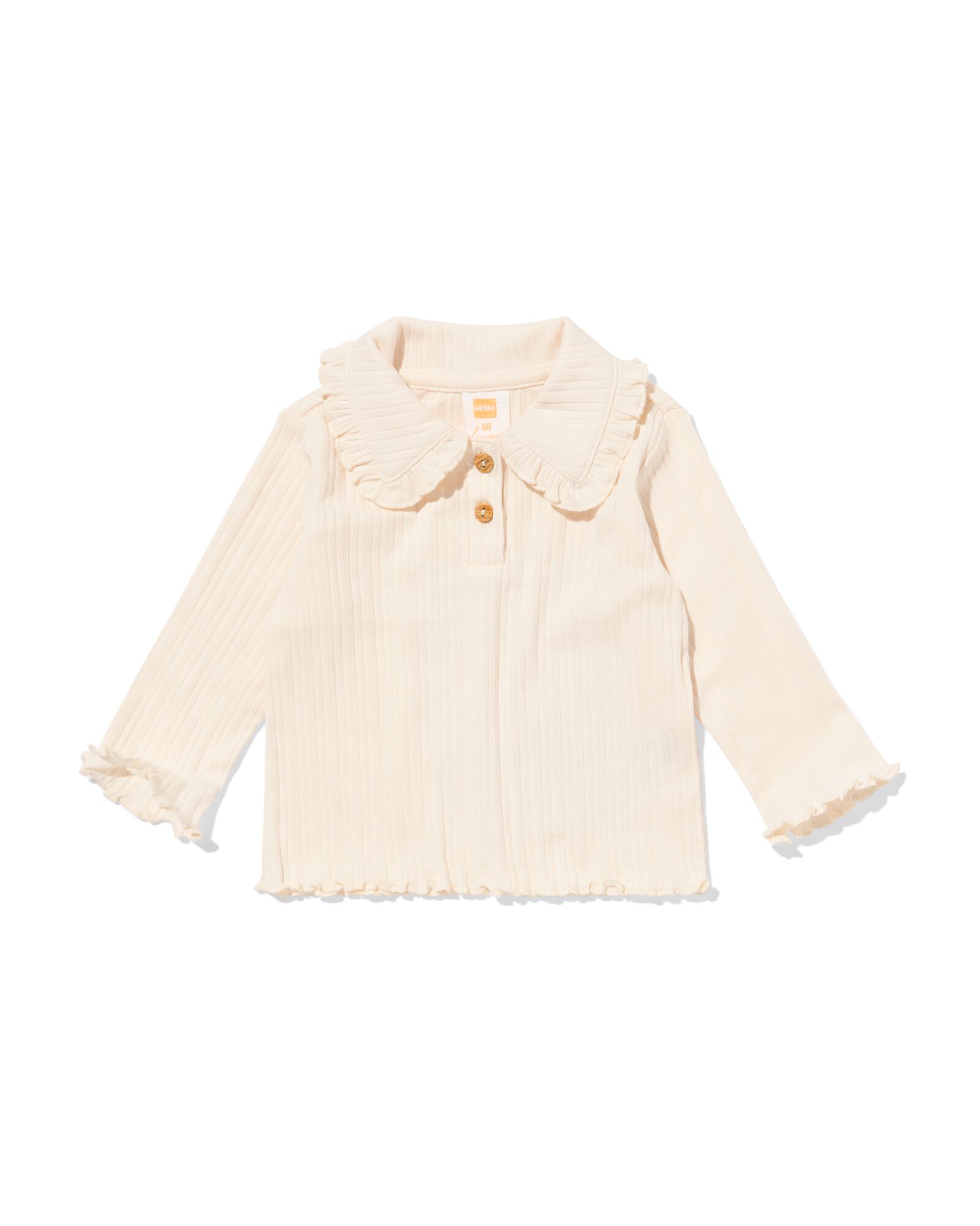 baby T-shirt ajour vlinder ecru ecru - 33076170ECRU - HEMA