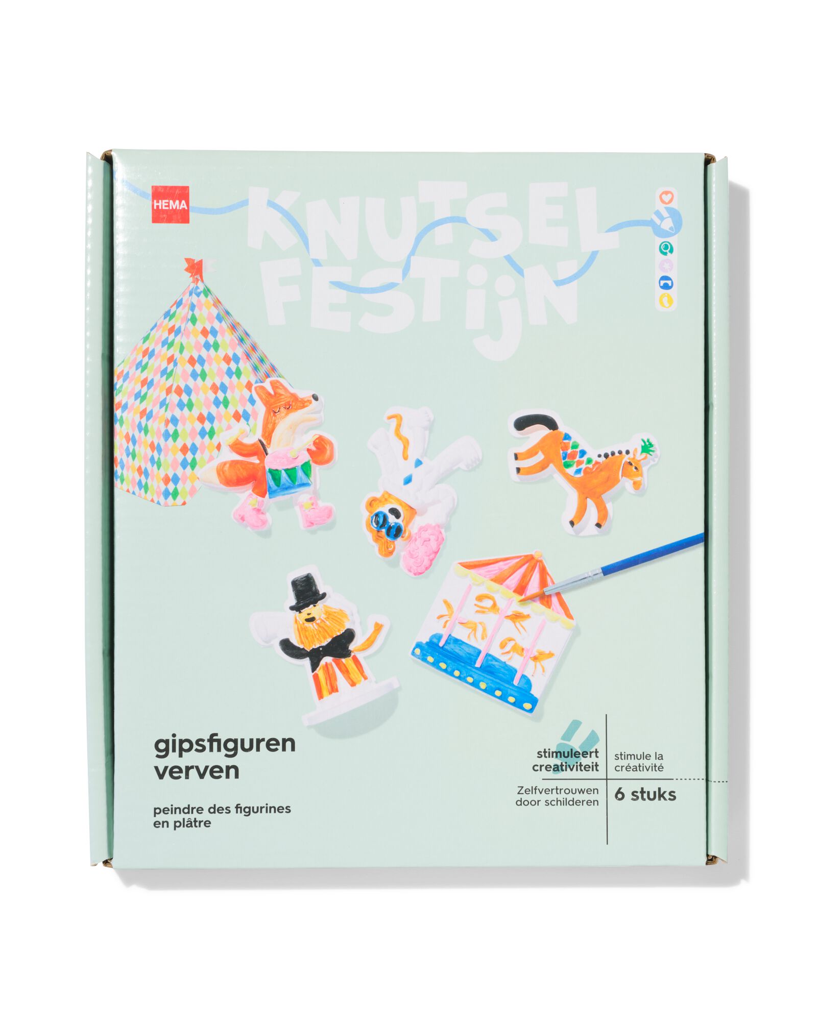 gipsfiguren verven circus - 5 stuks - 15900501 - HEMA