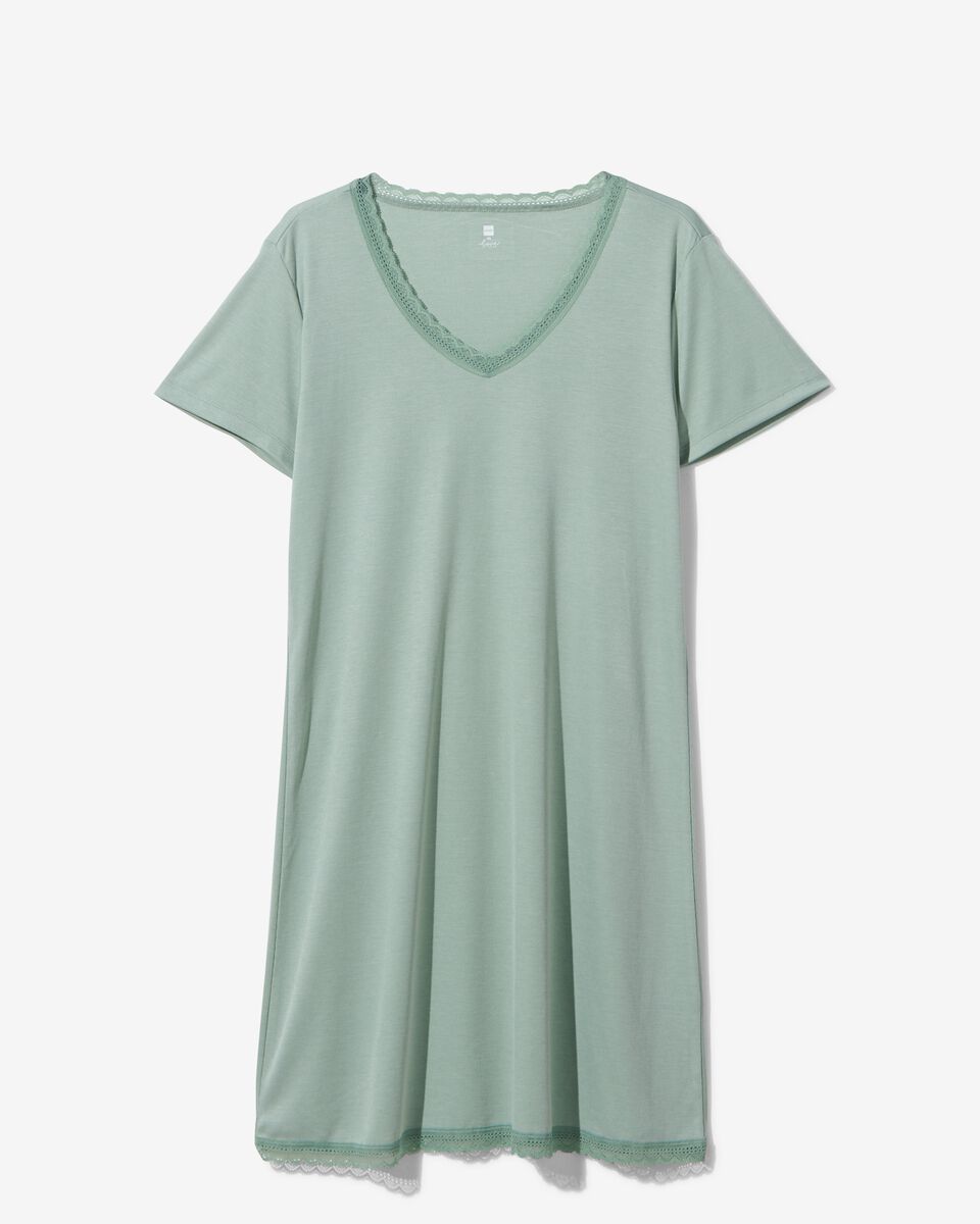 chemise de nuit femme avec viscose vert vert - 1000030239 - HEMA