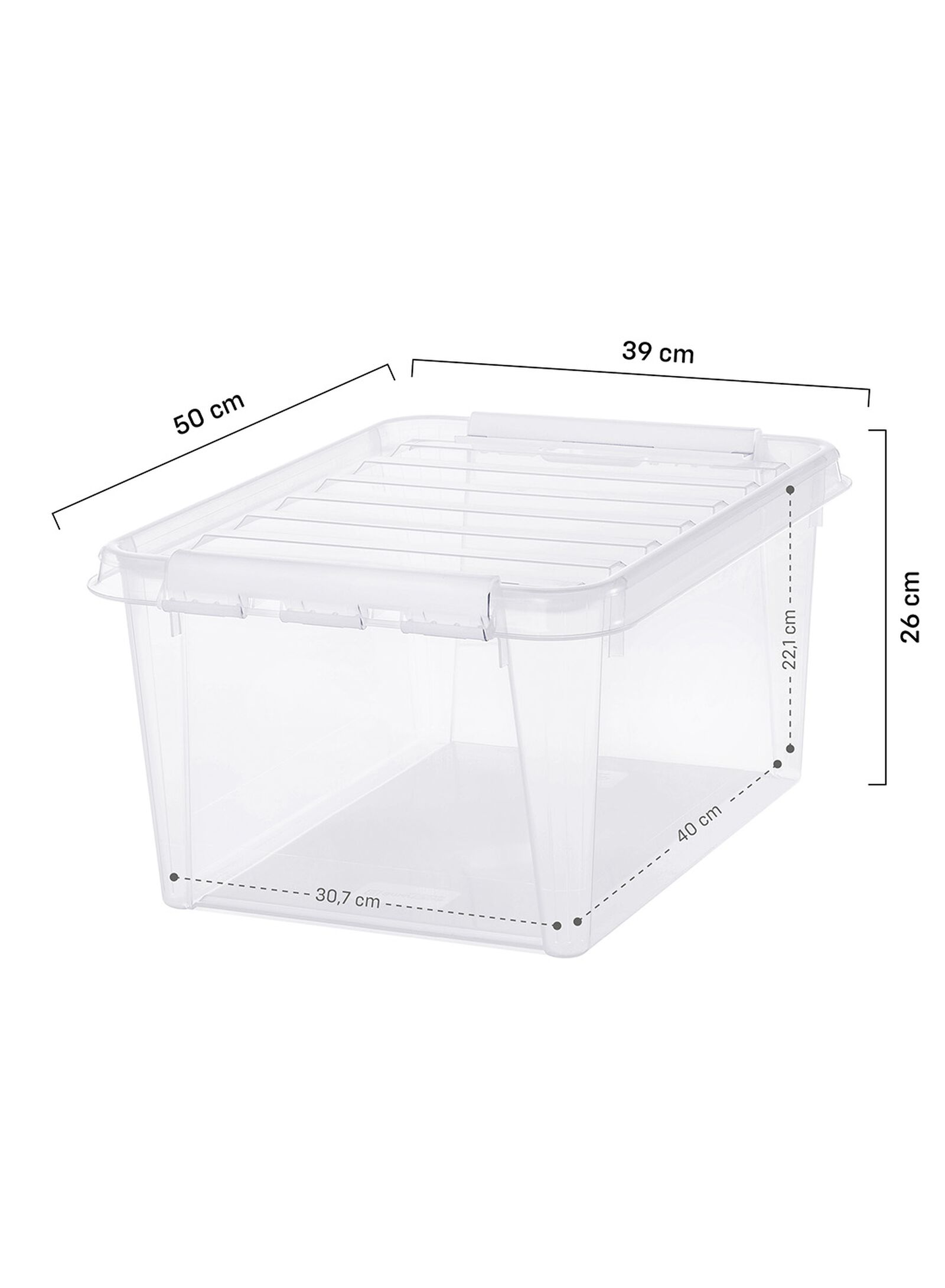 bo&icirc;te de rangement 32L London transparent 50x39x26 50 x 39 x 26 London - 39829659 - HEMA