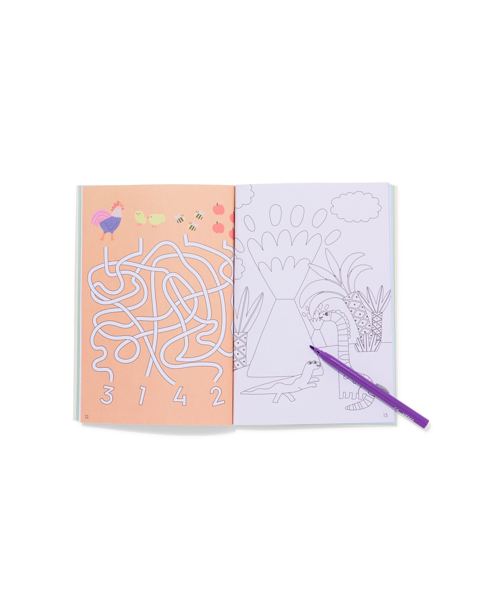 cahier d'activit&eacute;s livre de coloriage A5 - 15900461 - HEMA