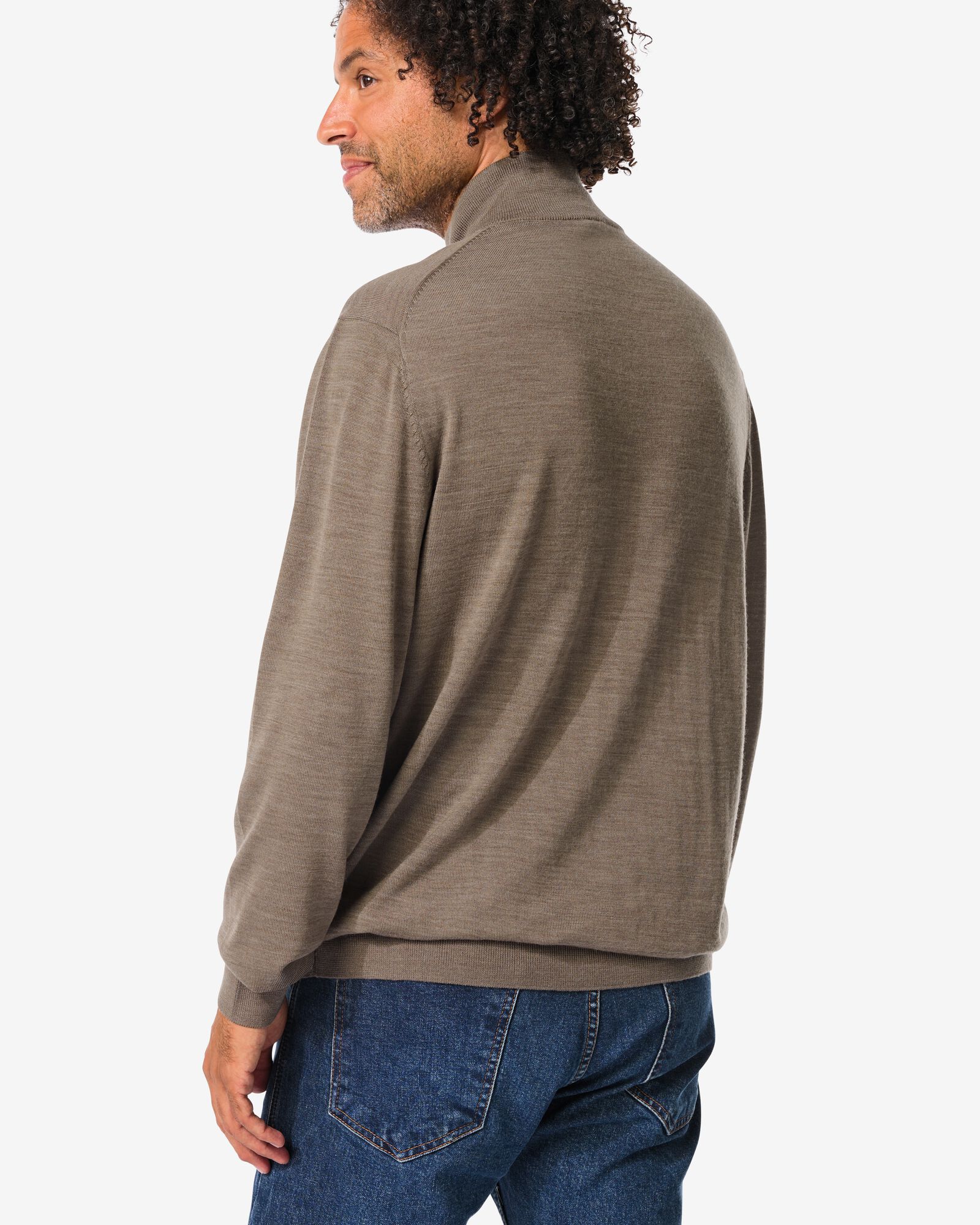 herentrui Frank merinowol taupe - 2116980TAUPE - HEMA