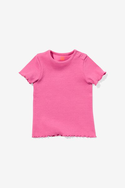 2 t-shirts bébé côtelés rose vif rose vif - 1000030548 - HEMA