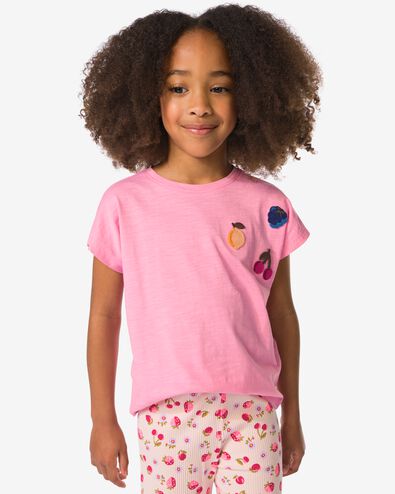 kinder T-shirt jersey fruit roze roze - 30843070PINK - HEMA
