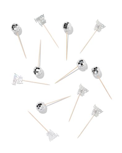 piques &agrave; cocktail disco happy new year - 12 pi&egrave;ces  - 25200442 - HEMA