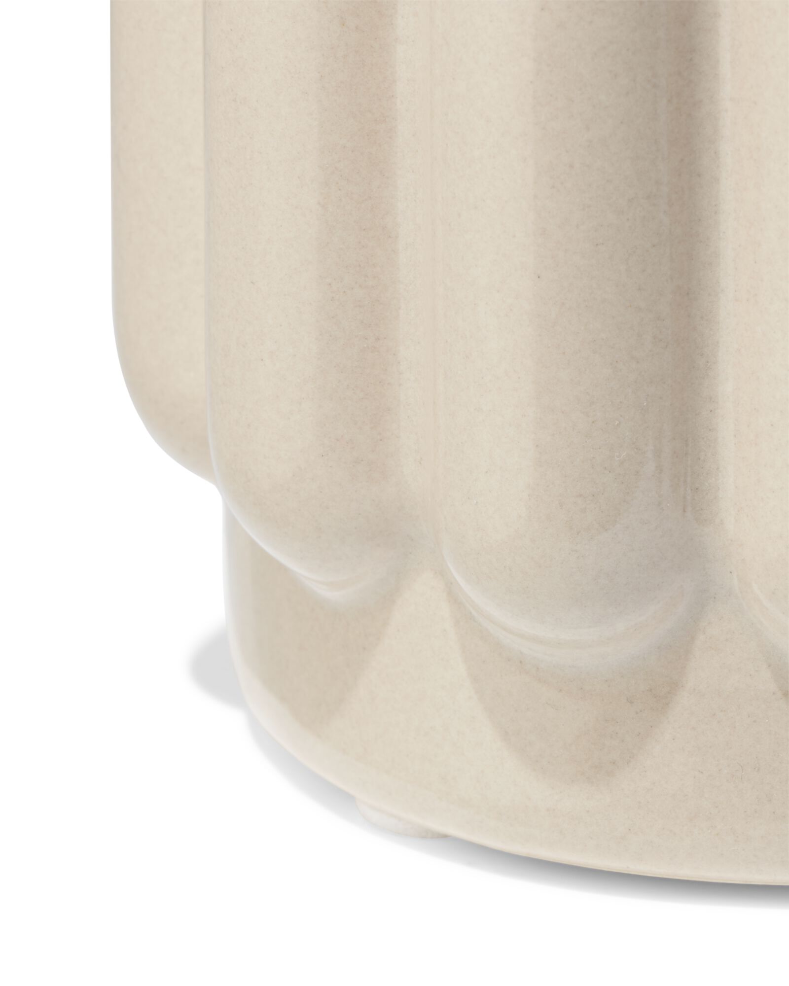 bloempot ⌀7x6cm keramiek ribbel grijs - 13325024 - HEMA