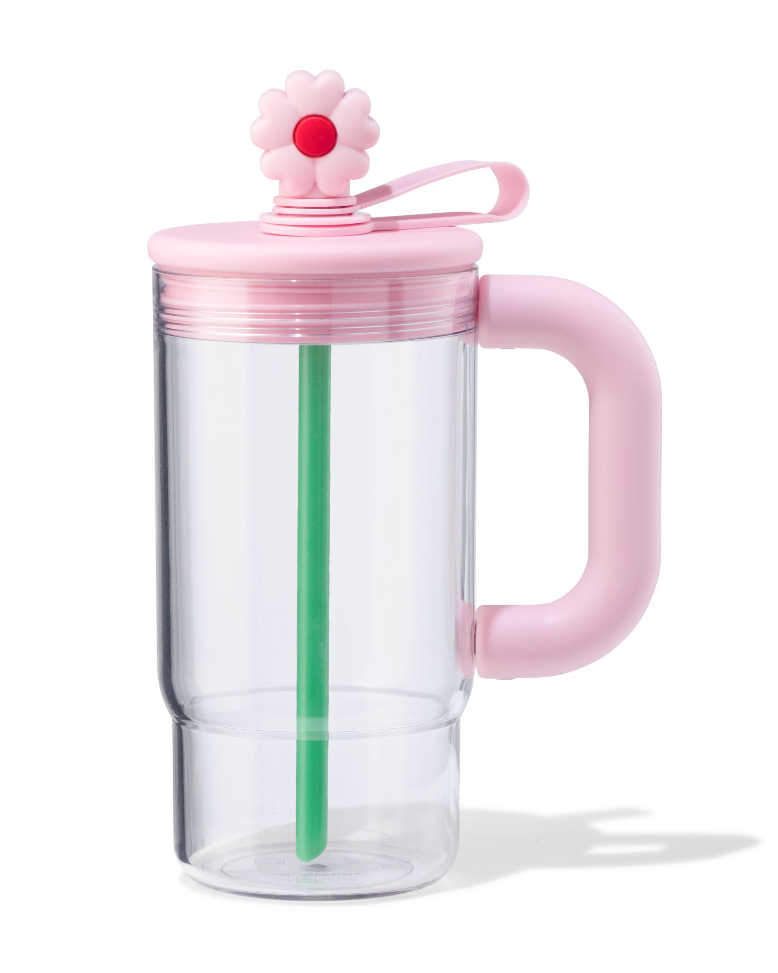 Trinkflasche, 720 ml, mit Trinkhalm, Blume - 61104501 - HEMA