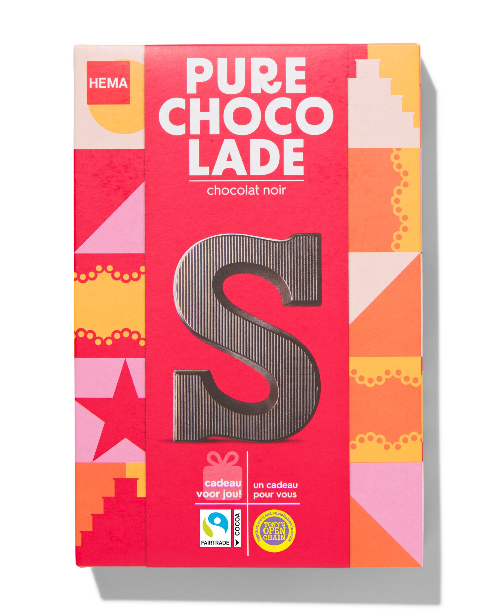 chocoladeletter puur S 140g - 24402119 - HEMA
