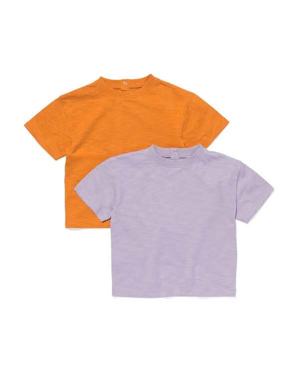 baby t-shirts - 2 stuks paars paars - 33103150PURPLE - HEMA