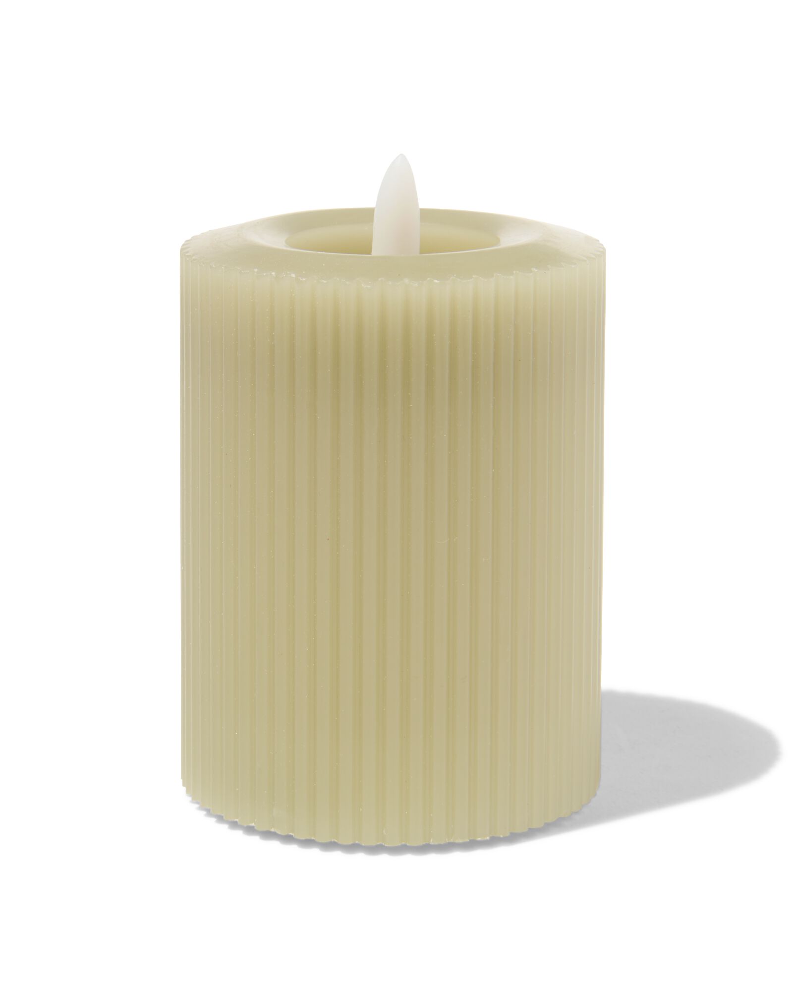 bougie nervur&eacute;e LED avec cire &Oslash;7.5x10 vert clair - 13550053 - HEMA