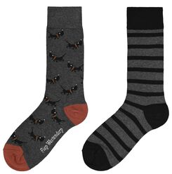 2er-Pack Herren-Socken mit Baumwolle, Takkie graumeliert graumeliert - 1000028320 - HEMA